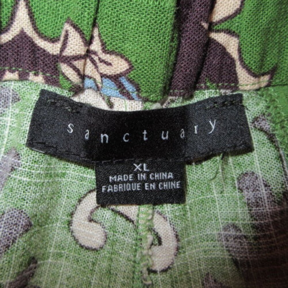 Sanctuary Linen Blend Shorts Size XL Pockets Paisley Hippie Boho Gypsy Granola - Picture 4 of 7